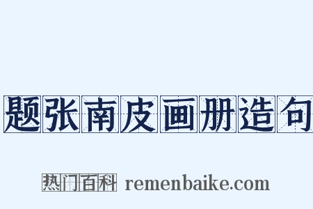 题张南皮画册造句是什么意思的图片